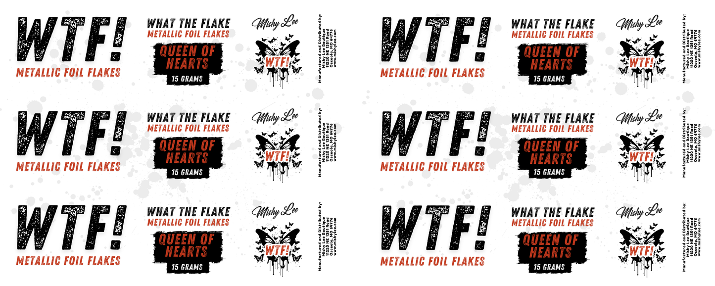 WTF Metallic Foil Flakes - Queen of Hearts