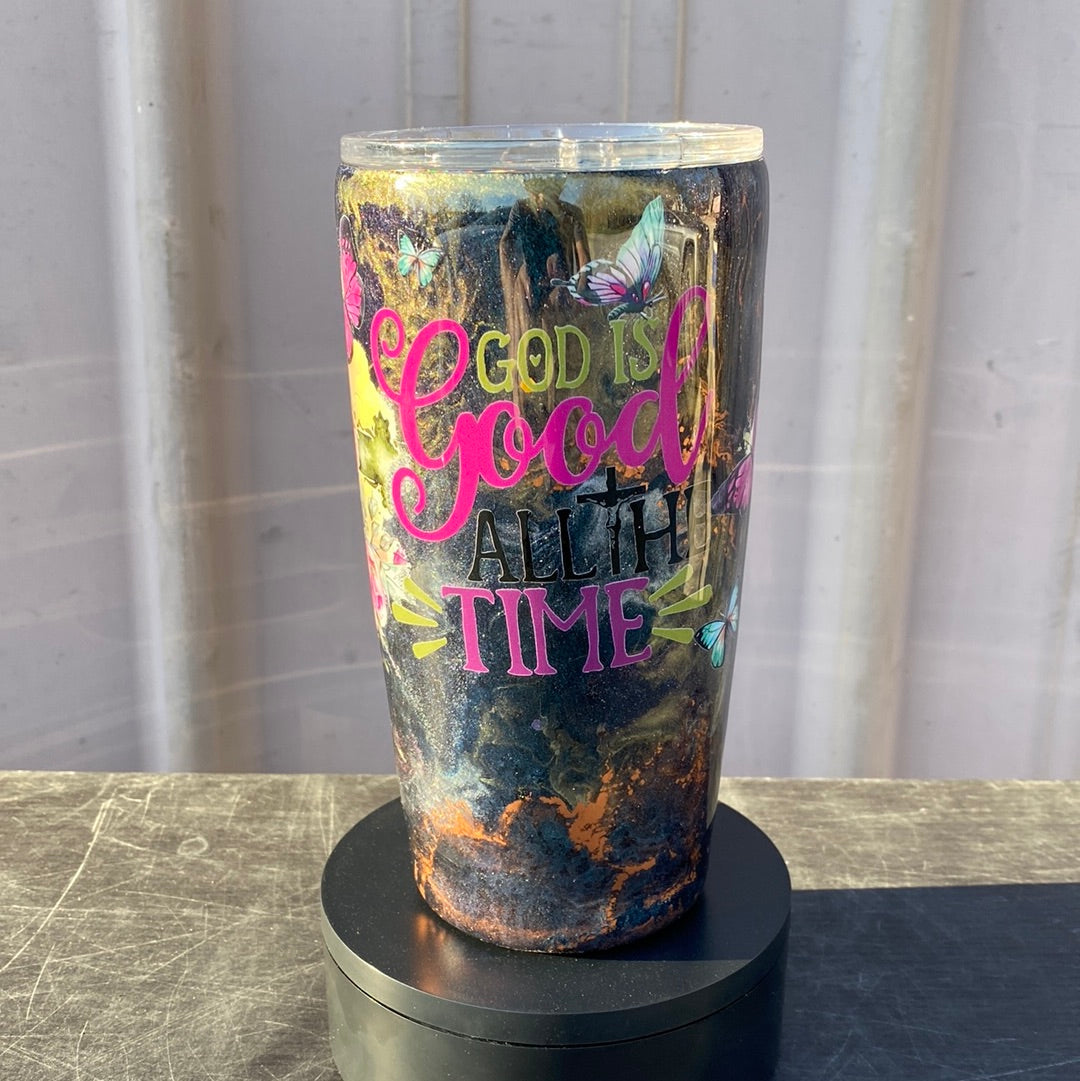 Custom Painted God is Good Stainless Classic Gradual Tumbler - 20 Oz