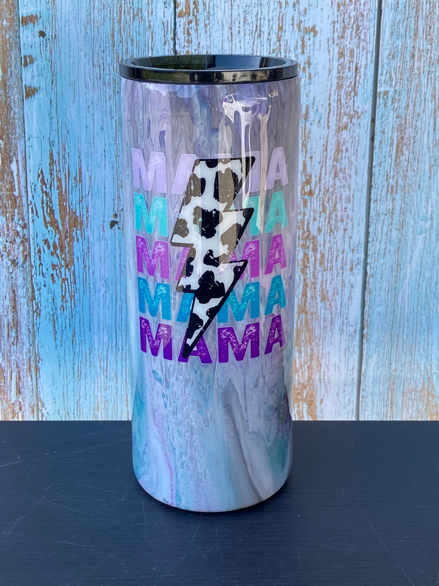 Hand Painted Light Purple Mama Bolt Stainless Fatty Tumbler w/Sliding Lid and Straw- 30 Oz