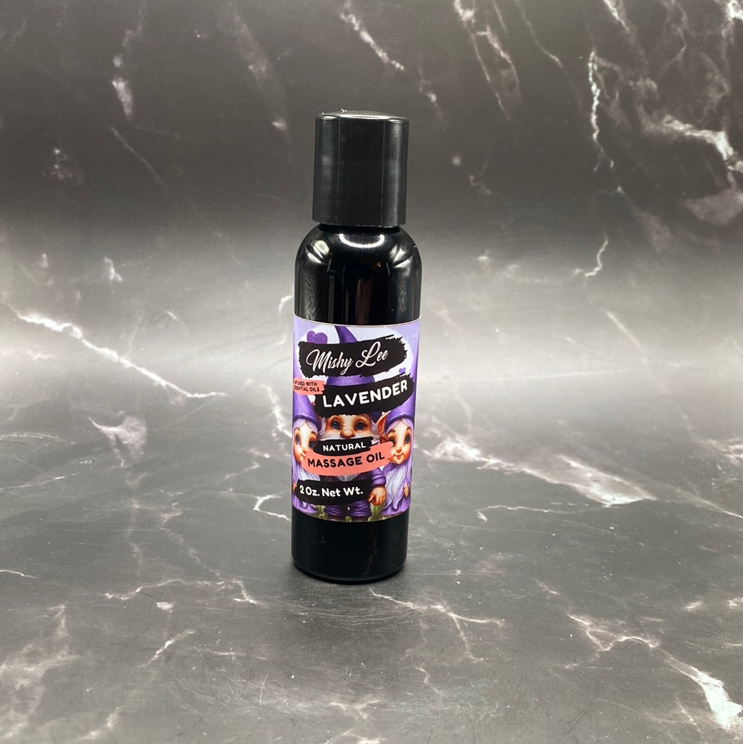 Lavender Natural Massage Oil with Essential Oils - 2 Oz.