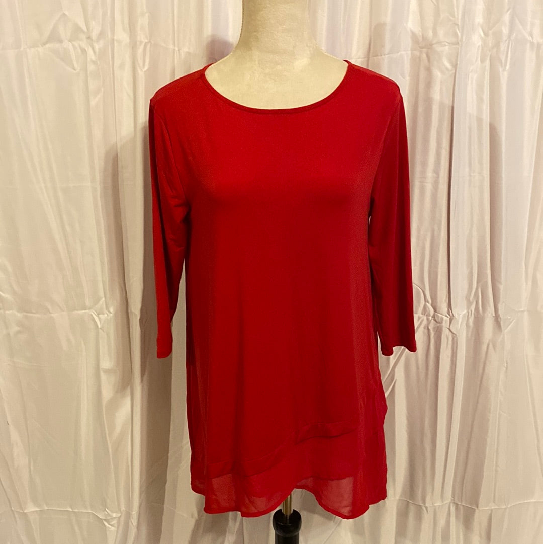 Ity Front Overlap Chiffon Contrast Top