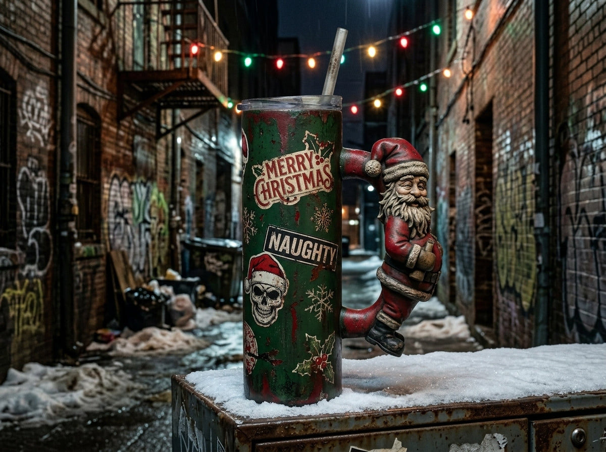 Drunk Santa Tumbler Handle 3D Printing STL – Digital Download