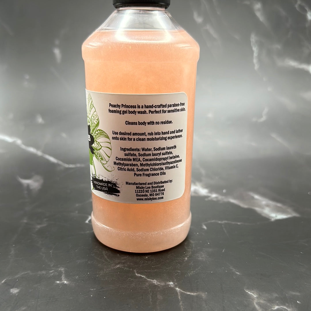 Peachy Princess 8 Oz - Mishy Lee Foaming Body Wash Gel