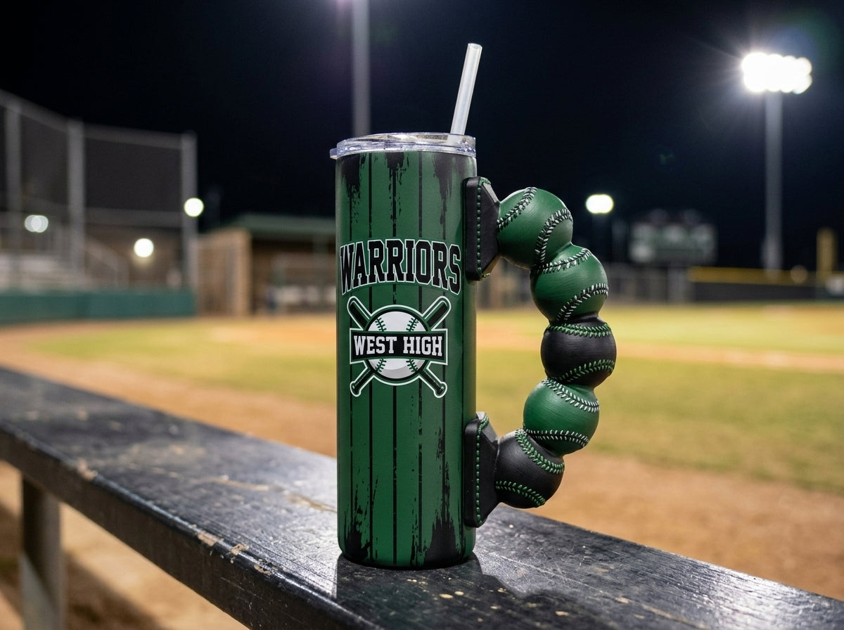 Stack of Baseballs Tumbler Handle 3D Printing STL – Digital Download