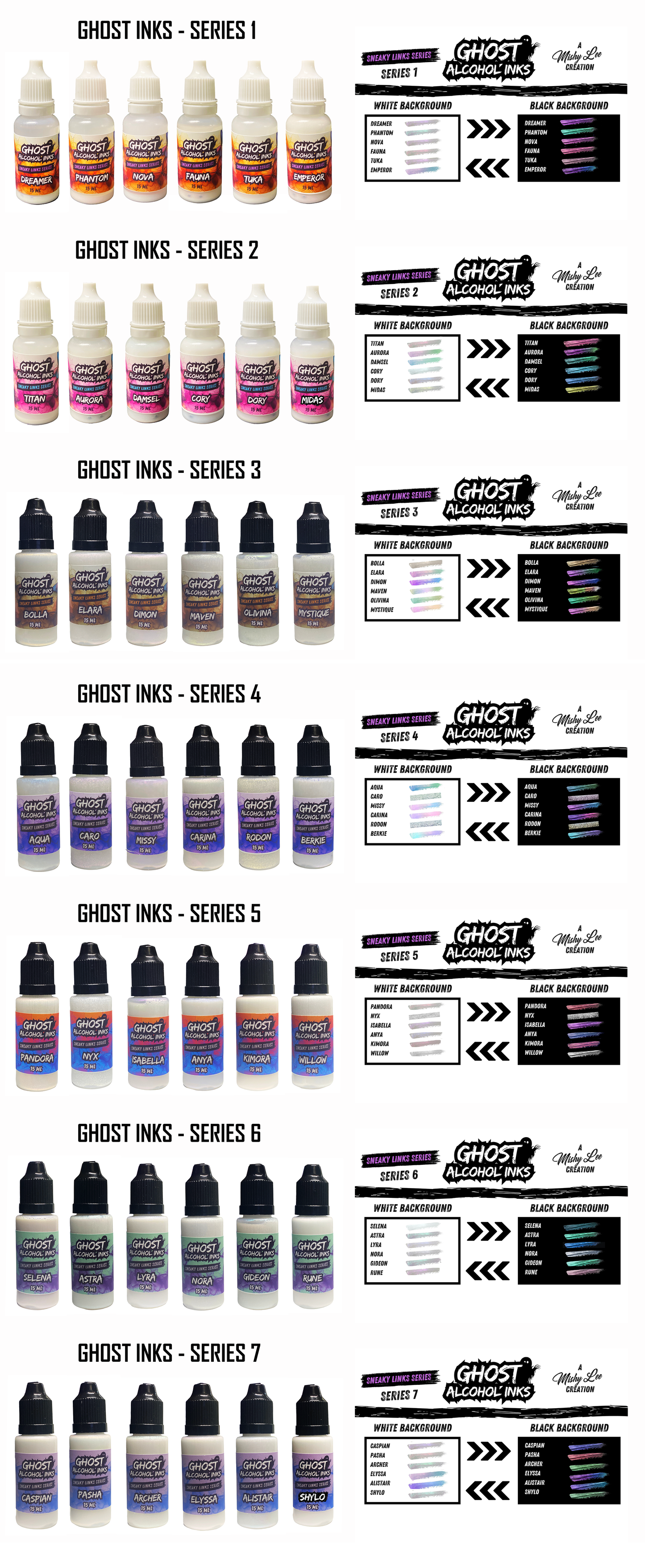 Mishy Lee Alcohol Inks - Ghost Inks - 15mL