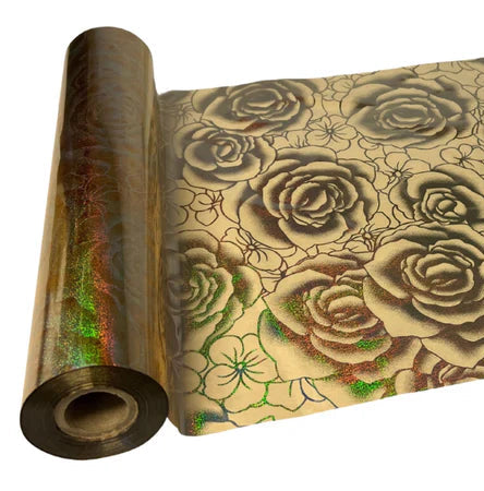 Metallic Holographic Textile Foil - Portia Gold