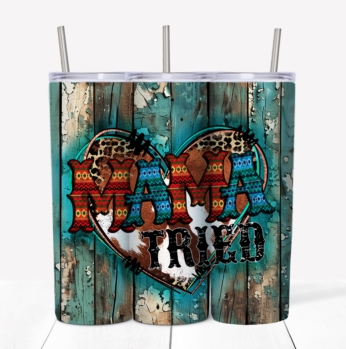 Mama Tried Skinny Tumbler w/Sliding Lid and Straw