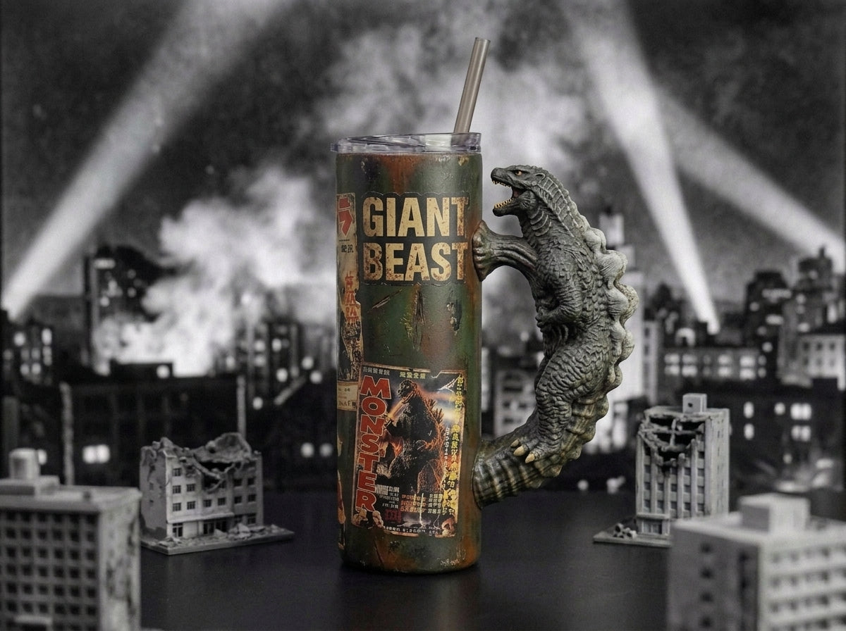 Giant Lizard Monster V1 Tumbler Handle 3D Printing STL – Digital Download
