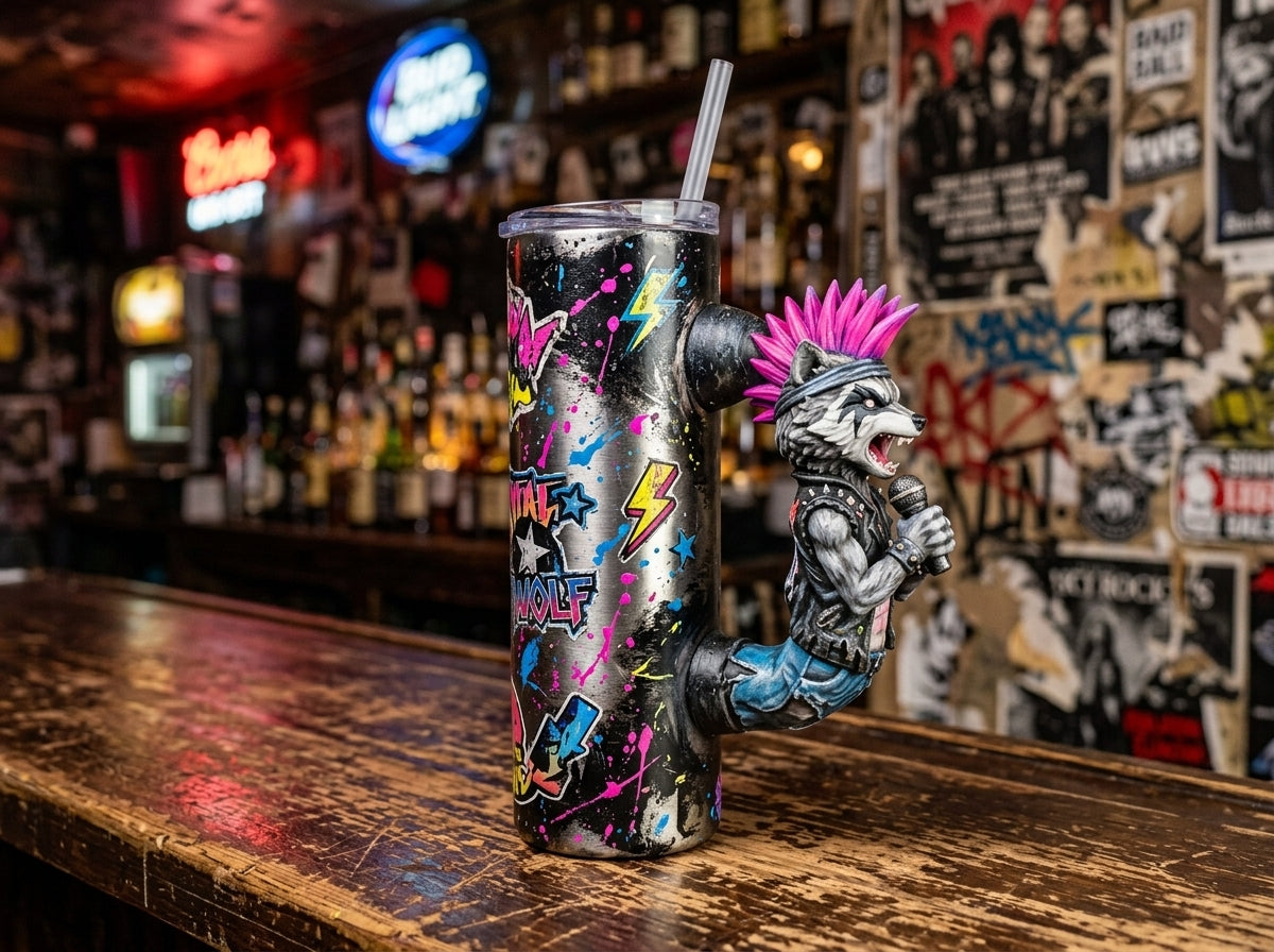 Rockin Raccoon Tumbler Handle 3D Printing STL – Digital Download