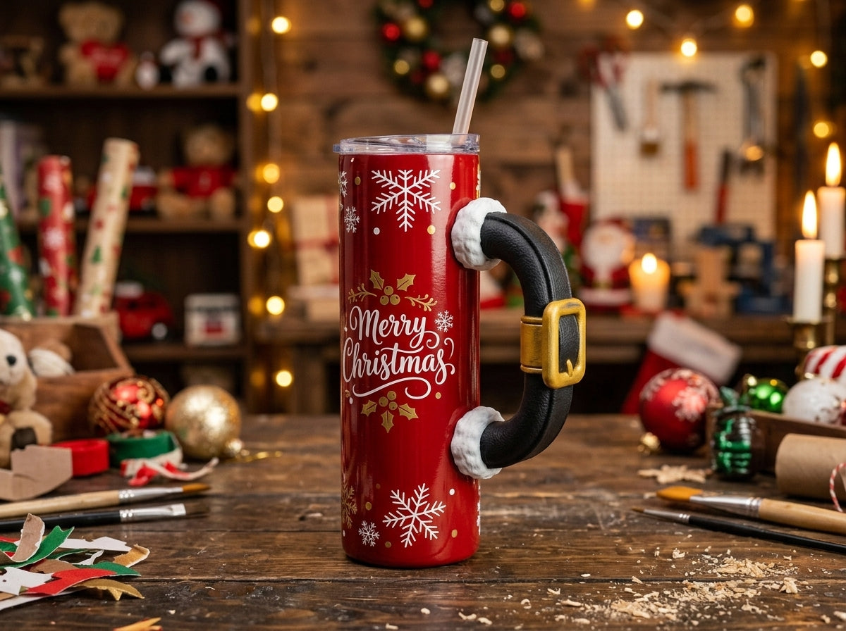 Santa Belt Tumbler Handle 3D Printing STL – Digital Download