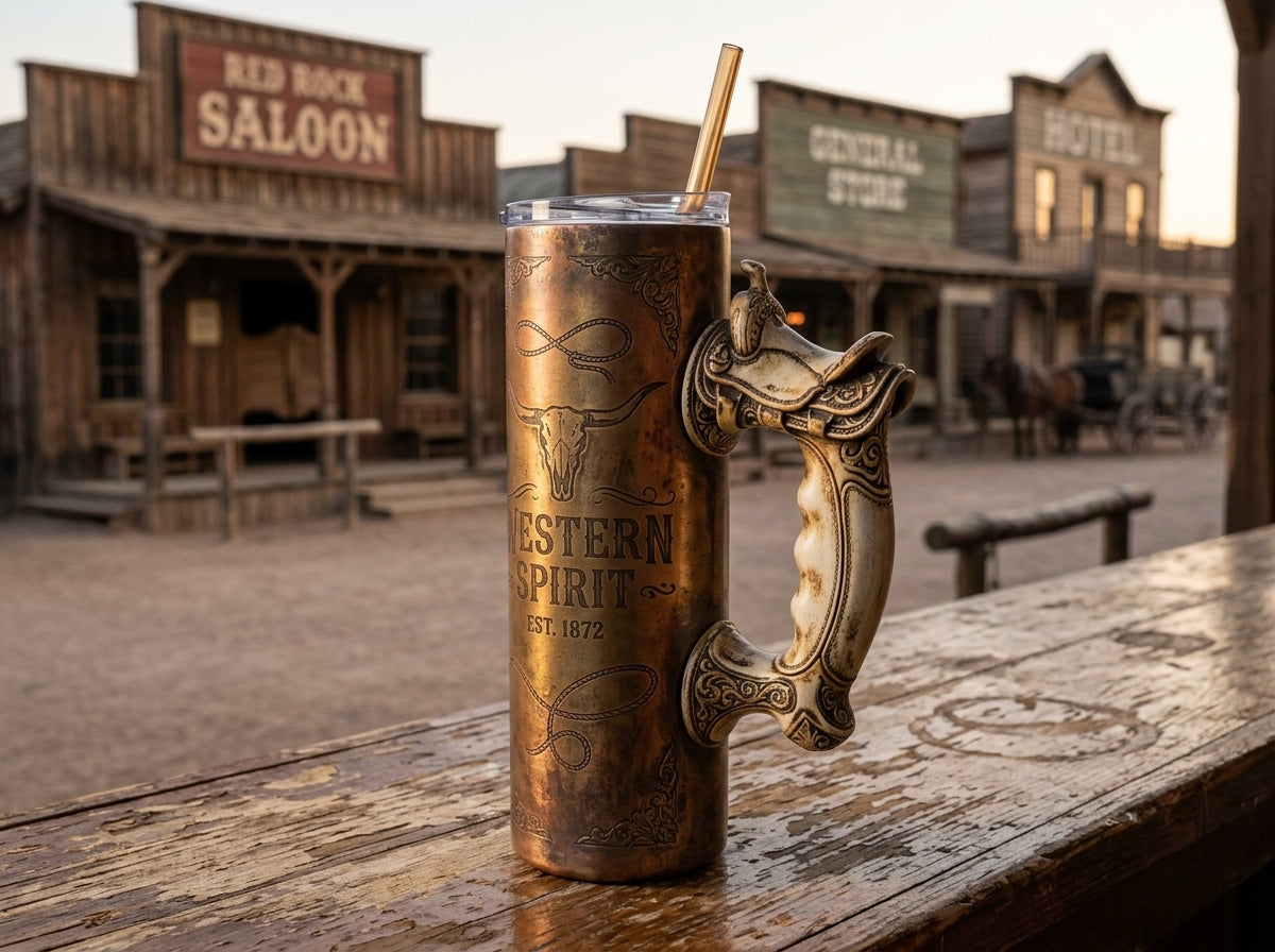 Outlaw Saddle Tumbler Handle 3D Printing STL – Digital Download