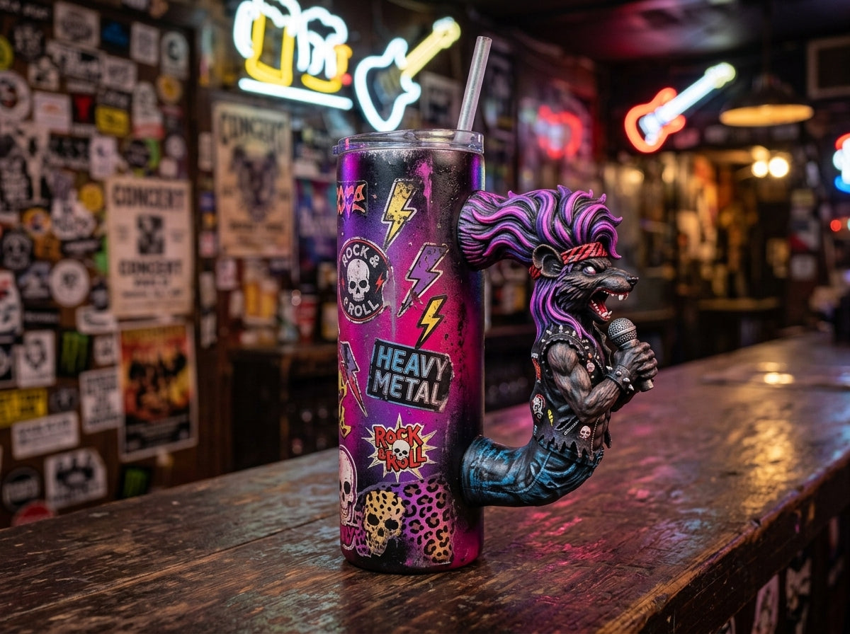 Rockin Rat Tumbler Handle 3D Printing STL – Digital Download