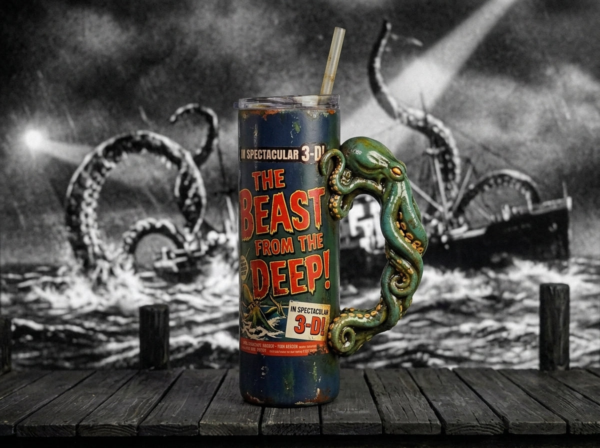 Giant Sea Monster V1 Tumbler Handle 3D Printing STL – Digital Download