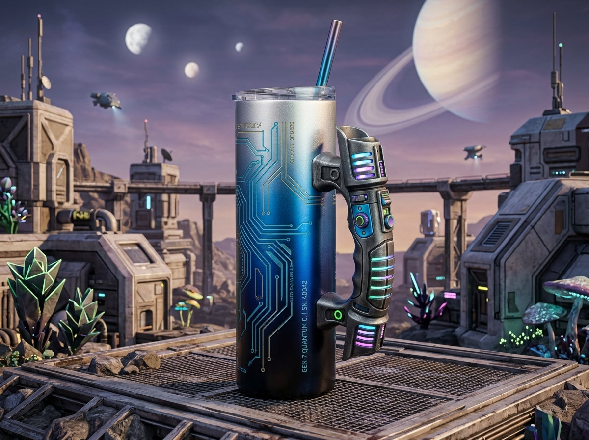 Futuristic Light Gripper V2 Tumbler Handle 3D Printing STL – Digital Download