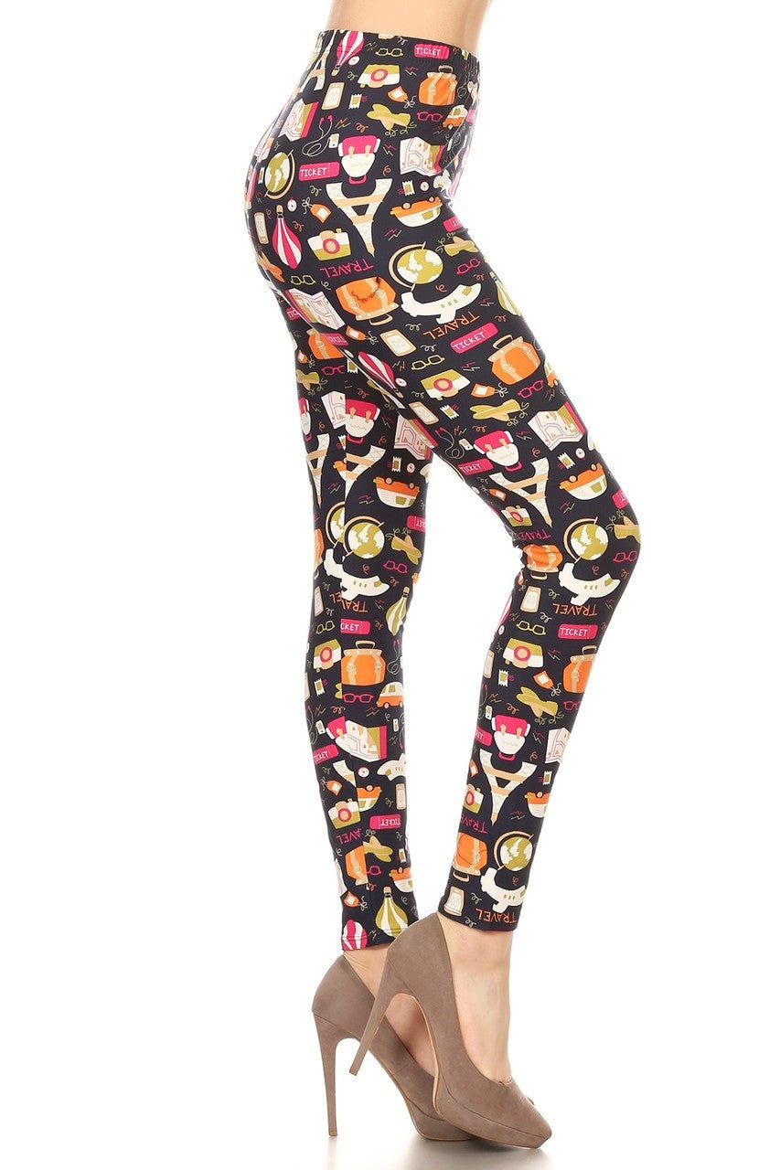 Vacation Print Ankle Plus Size Leggings