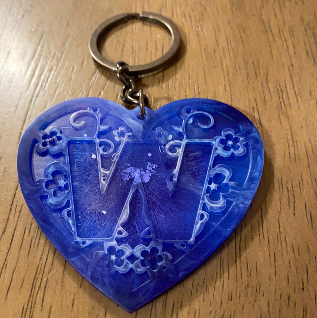 LV-5155 Purpleheart Wooden Heart Charm, Keychain, Wedding
