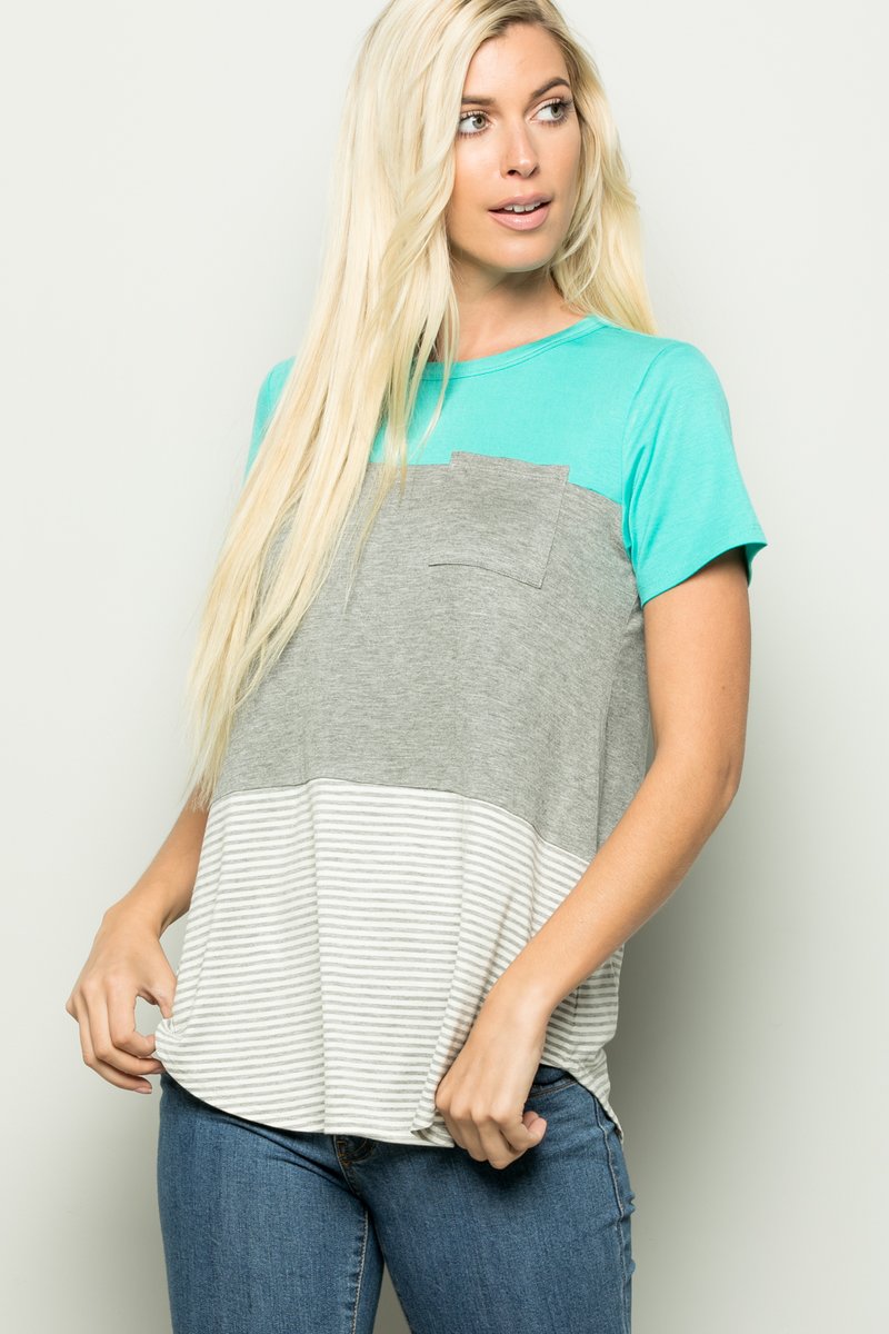 It's All About Moi Multi Stripe Hacci Henley Top Neon – WCIWT, LLC