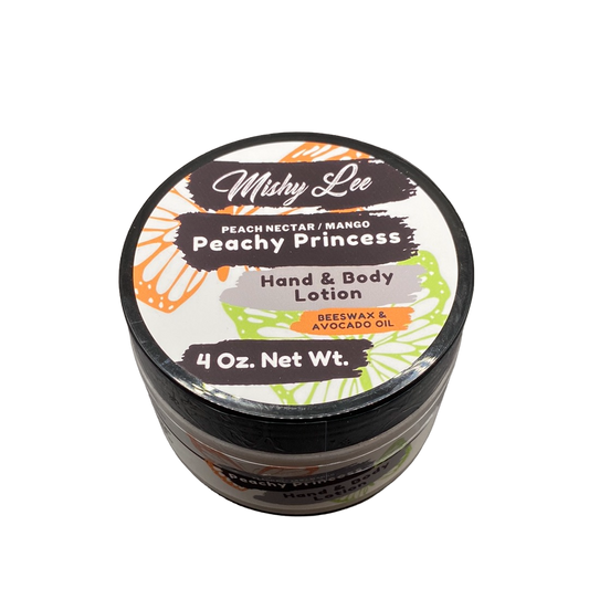 Peachy Princess 4 Oz - Mishy Lee Beeswax and Avocado Hand & Body Lotion