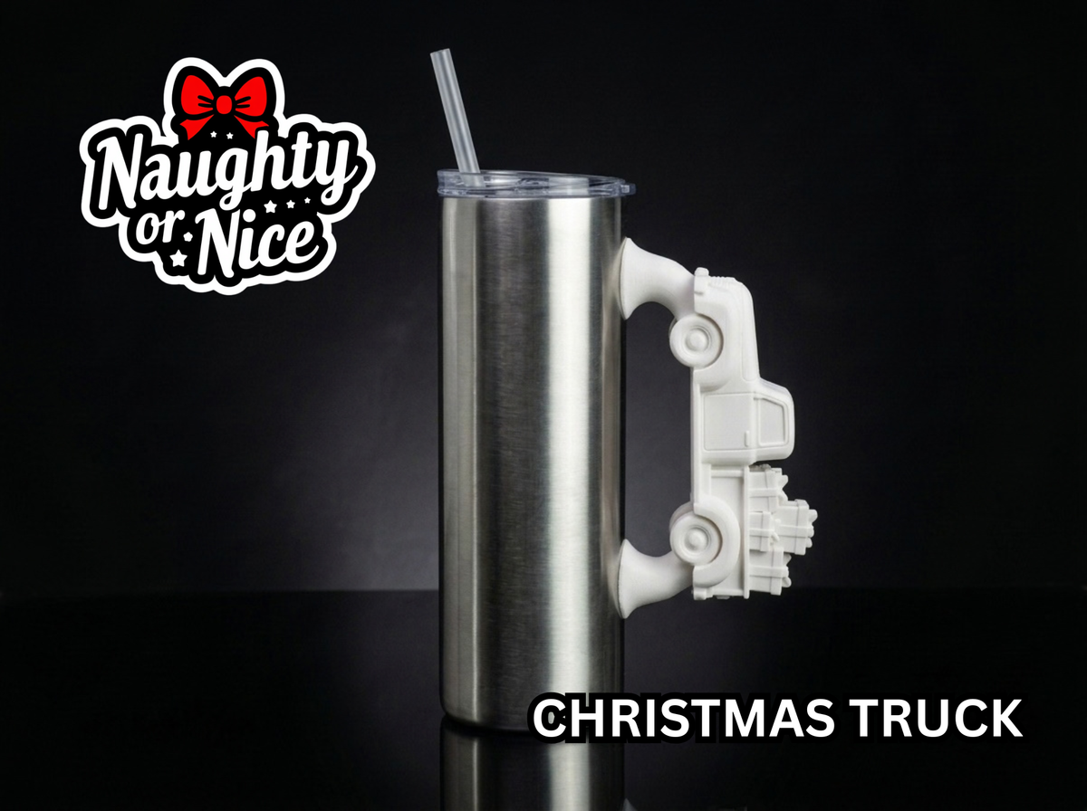 Christmas Truck Tumbler Handle 3D Printing STL – Digital Download
