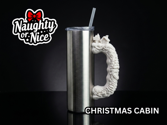 Christmas Cabin Tumbler Handle 3D Printing STL – Digital Download