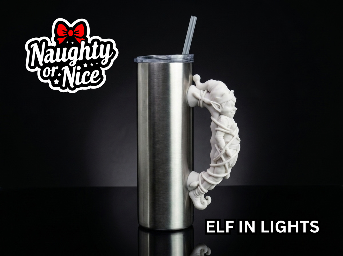 Elf in Lights Tumbler Handle 3D Printing STL – Digital Download
