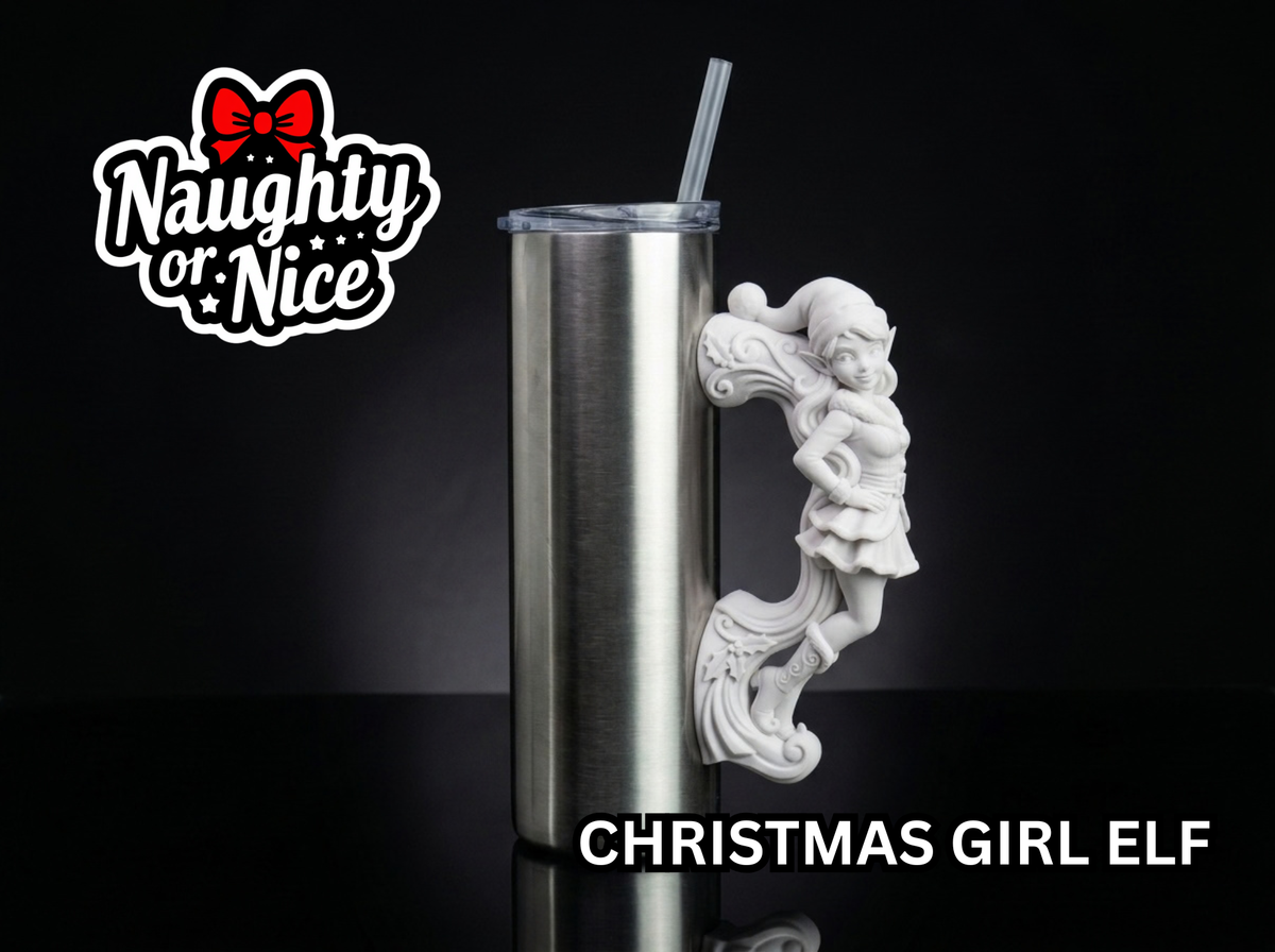 Christmas Girl Elf Tumbler Handle 3D Printing STL – Digital Download