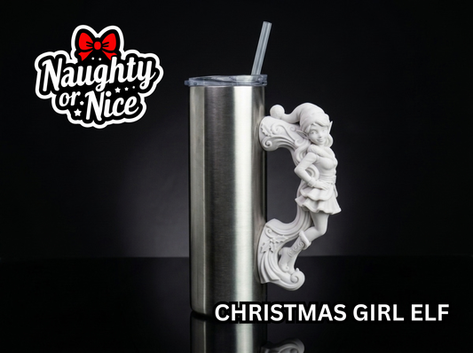 Christmas Girl Elf Tumbler Handle 3D Printing STL – Digital Download