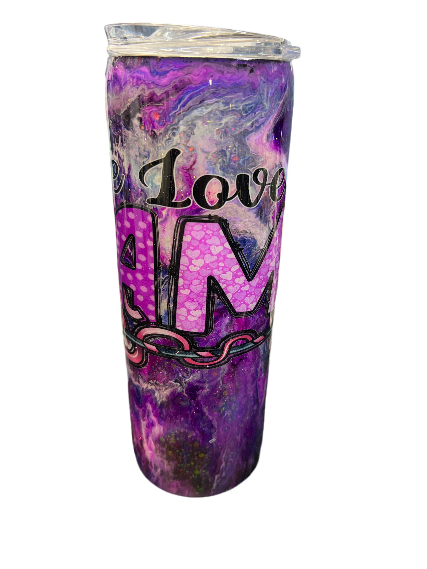 Custom Painted One Loved Mama Stainless Skinny Handle Tumbler w/Sliding Lid and Straw- 20 Oz (Copy)