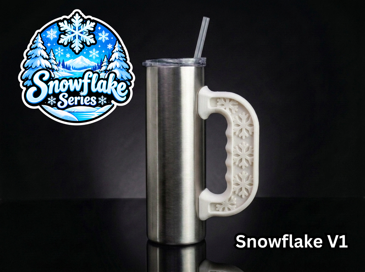 3D Printed Tumbler Handles - Multiple Designs - Snowflake Series