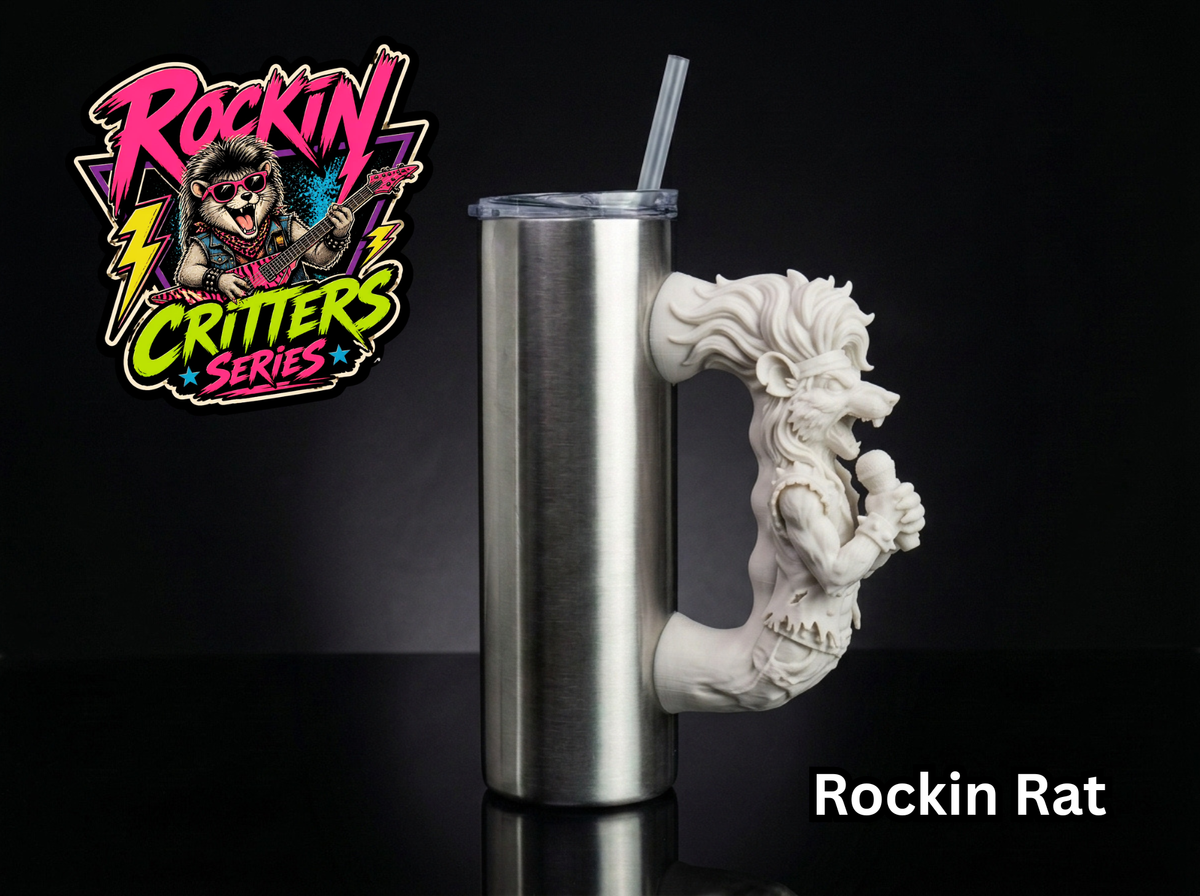 3D Printed Tumbler Handles - Multiple Designs - Rockin Critters Series