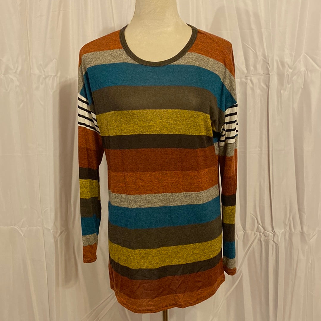 LONG SLEEVE STRIPE CONTRAST TOP