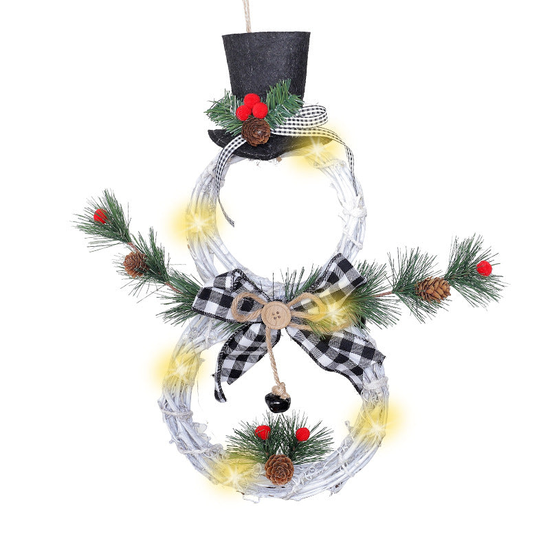 Christmas Wreath Pendant LED Lights Garland