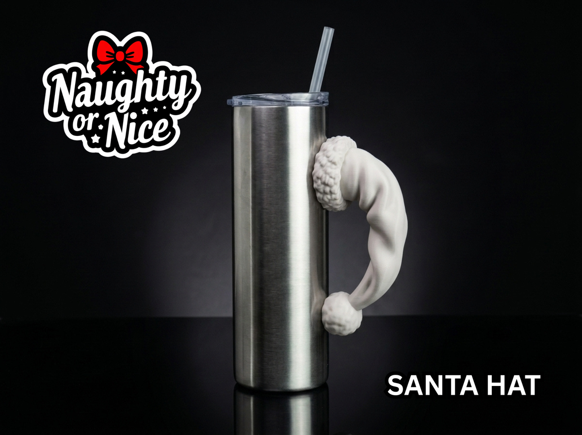 Santa Hat Tumbler Handle 3D Printing STL – Digital Download