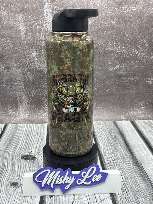 Custom Painted Camo No Braggin Stainless 40 Hydro Duo Bottle - Dual Lids Included