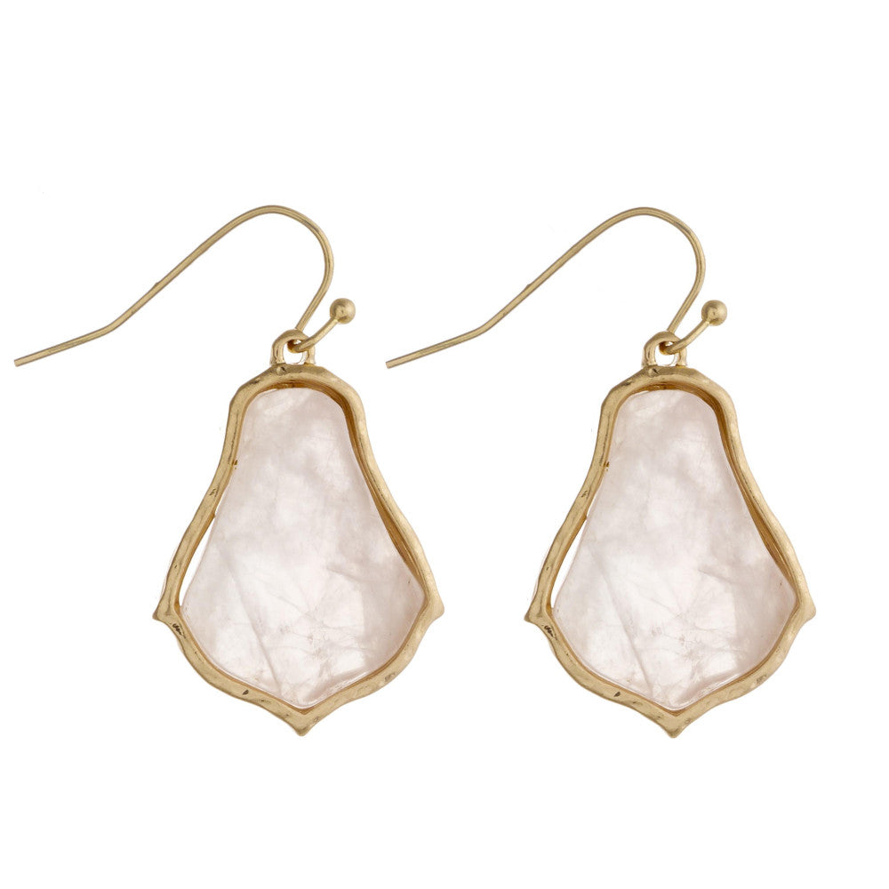 Natural stone drop earrings. Approximately 1" in length