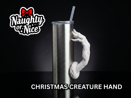 Christmas Creature Hand Tumbler Handle 3D Printing STL – Digital Download
