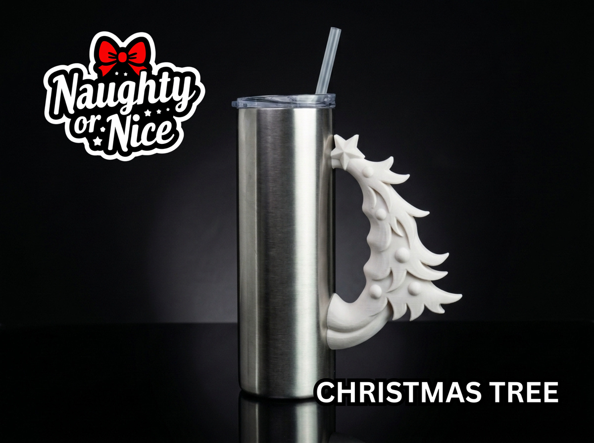 Christmas Tree Tumbler Handle 3D Printing STL – Digital Download