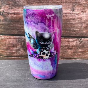 Hand Painted Black Cat Stainless Classic Gradual Tumbler - 20 Oz