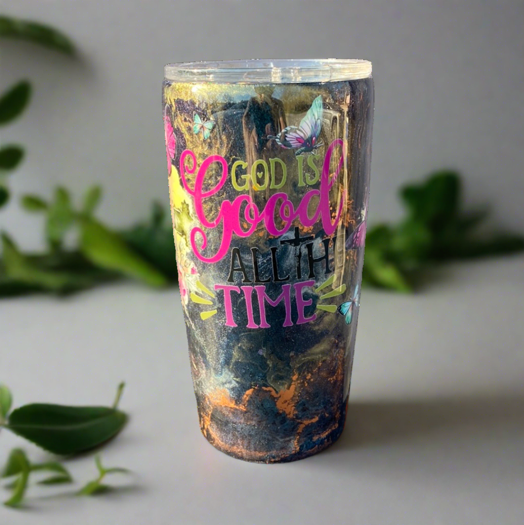 Custom Painted God is Good Stainless Classic Gradual Tumbler - 20 Oz