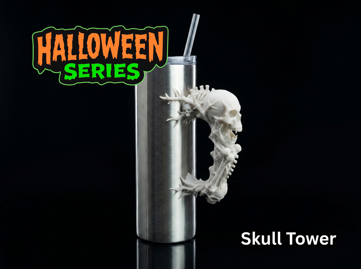Skull Tower Tumbler Handle 3D Printing STL – Digital Download
