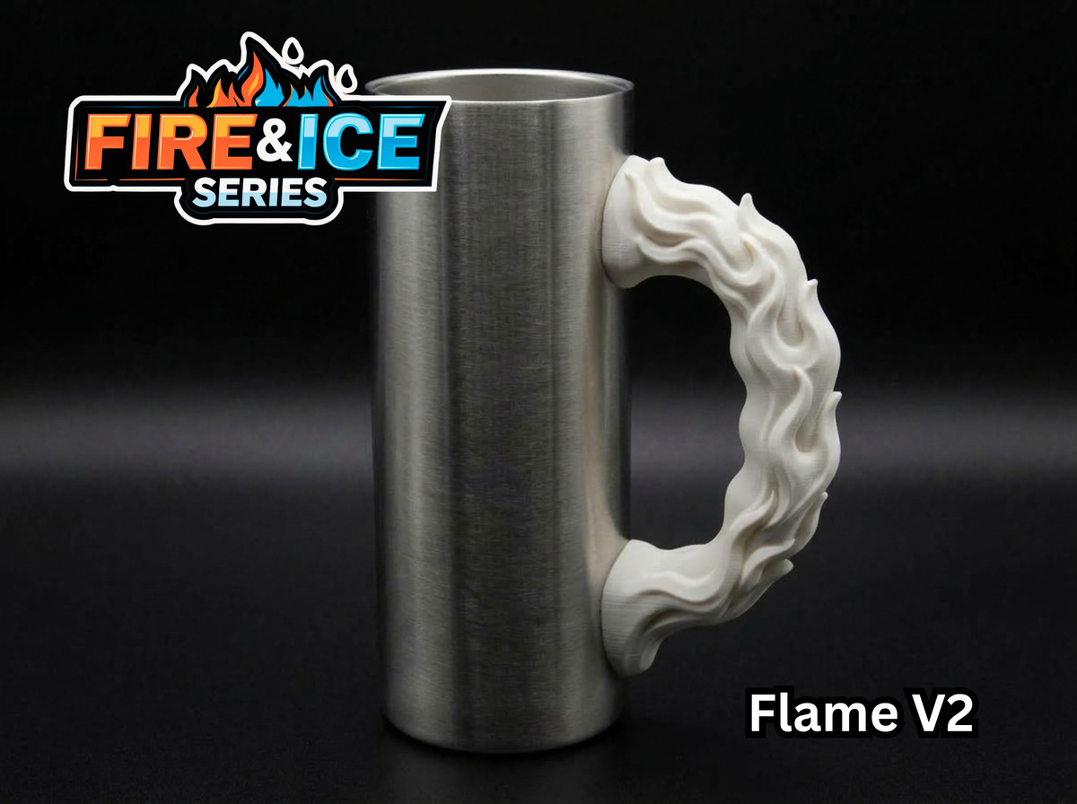 3D Printed Tumbler Handles - Multiple Designs - Fire and Ice Series