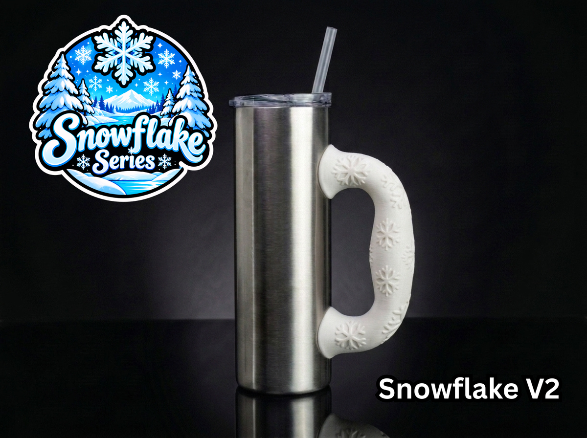 3D Printed Tumbler Handles - Multiple Designs - Snowflake Series