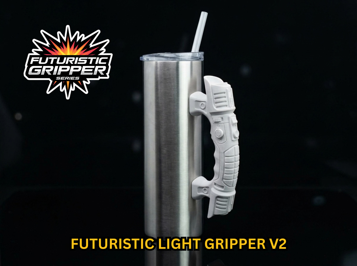 Futuristic Light Gripper V2 Tumbler Handle 3D Printing STL – Digital Download
