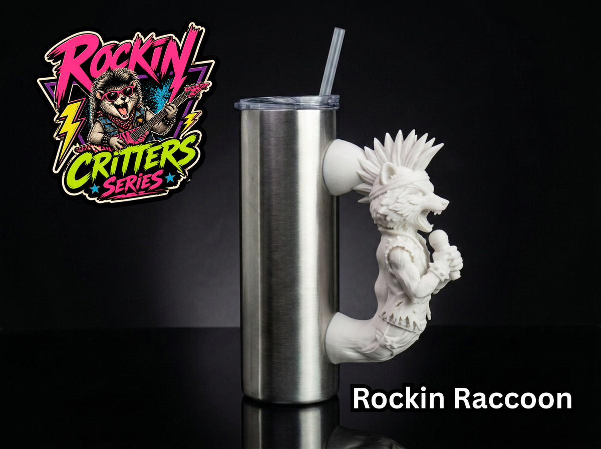 3D Printed Tumbler Handles - Multiple Designs - Rockin Critters Series