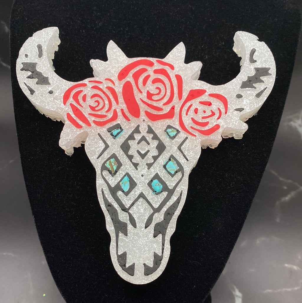 Rose Cow Skull Mishy Lee Scented Freshie