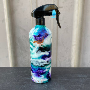 Custom Painted Color Swirl Stainless Spray Bottle w/Sprayer - 16 Oz