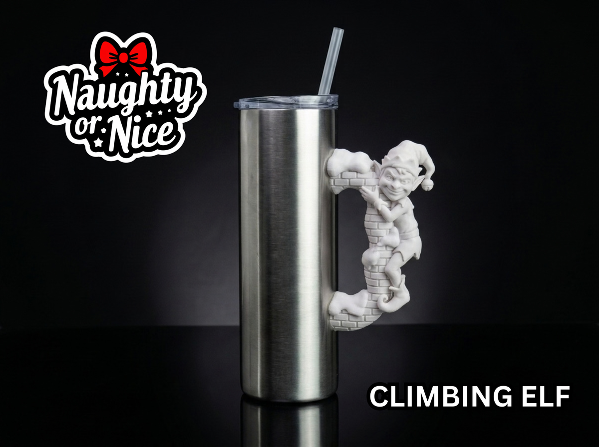 Climbing Elf Tumbler Handle 3D Printing STL – Digital Download