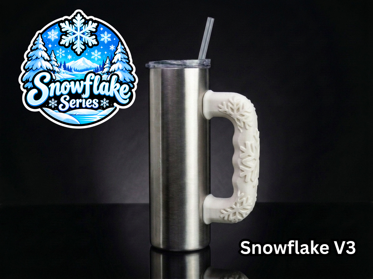 3D Printed Tumbler Handles - Multiple Designs - Snowflake Series