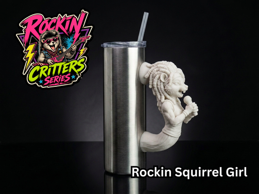 Rockin Squirrel Girl Tumbler Handle 3D Printing STL – Digital Download