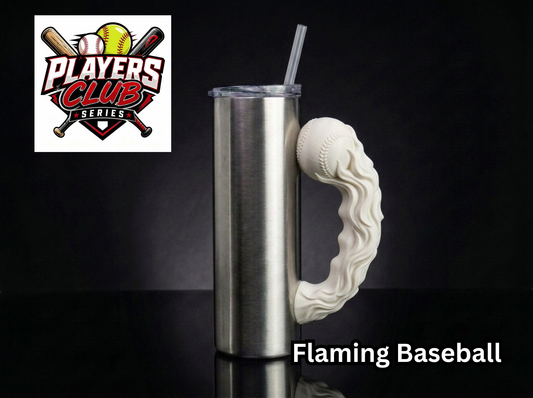 Flaming Baseball Tumbler Handle 3D Printing STL – Digital Download